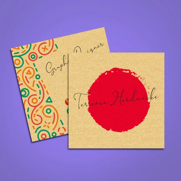 300gsm Kraft Square Business Cards