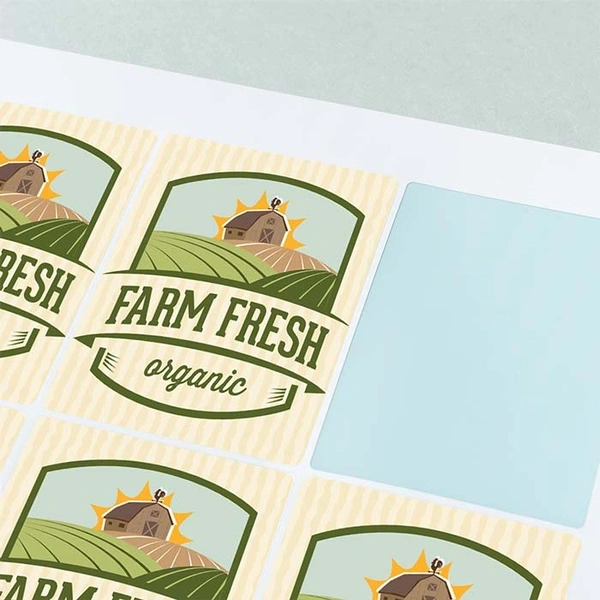 96 X 68mm Rectangle Gloss Vinyl Sticker